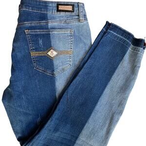 NYC RED JEANS 17/18 Blue Two-Tone Ankle & Cropped Jeans
